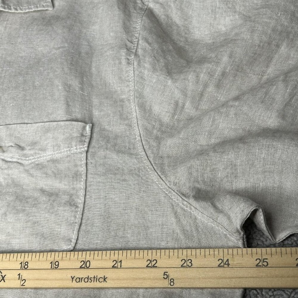 Tommy Bahama Shirt Mens L Beige Natural Linen Short Sleeve Button Up Camp Casual - Picture 8 of 11